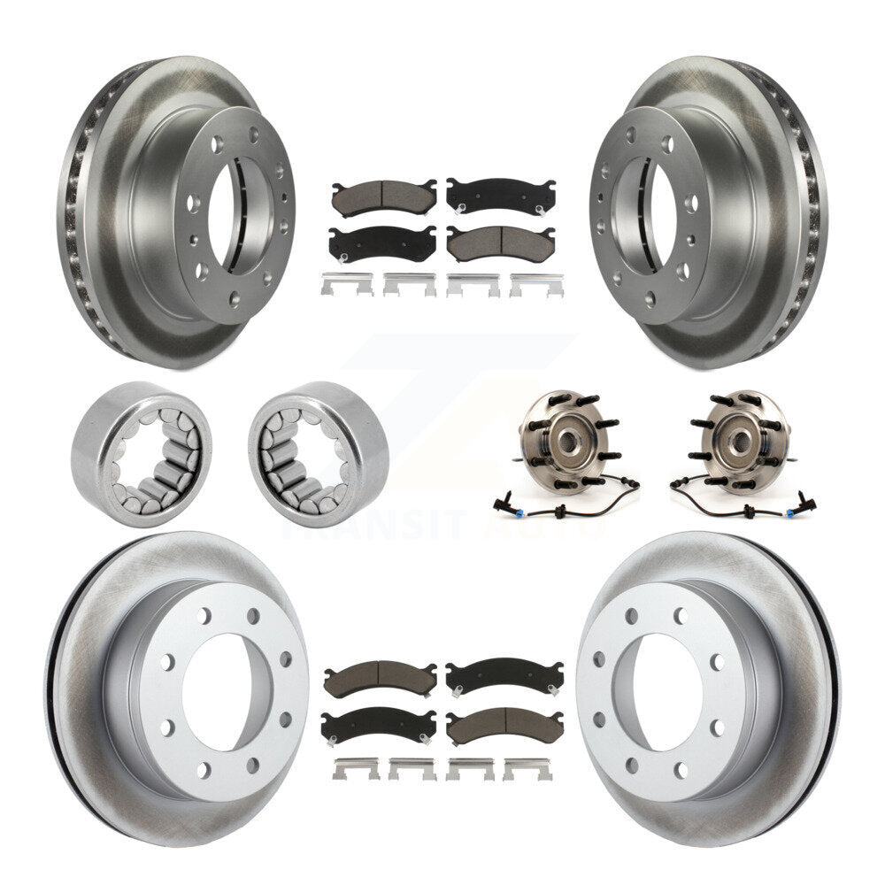Hub Bearing Coated Brake Rotor Pad Shoe Front Rear Kit (10Pc) For Hummer H2 2500