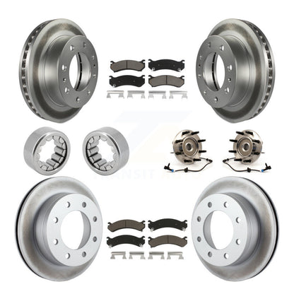Hub Bearing Coated Brake Rotor Pad Shoe Front Rear Kit (10Pc) For Hummer H2 2500