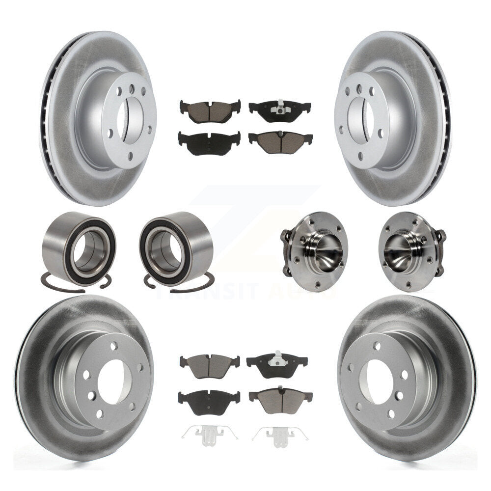 Hub Bearing Coated Brake Rotor Pad Shoe Front Rear Kit (10Pc) For 08-13 BMW 128i