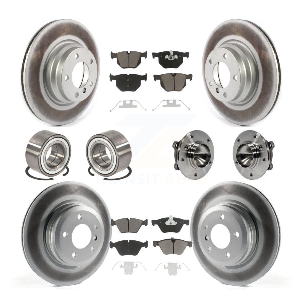 Hub Bearing Coated Brake Rotor Pads Shoe Front Rear Kit (10Pc) For 2006 BMW 330i