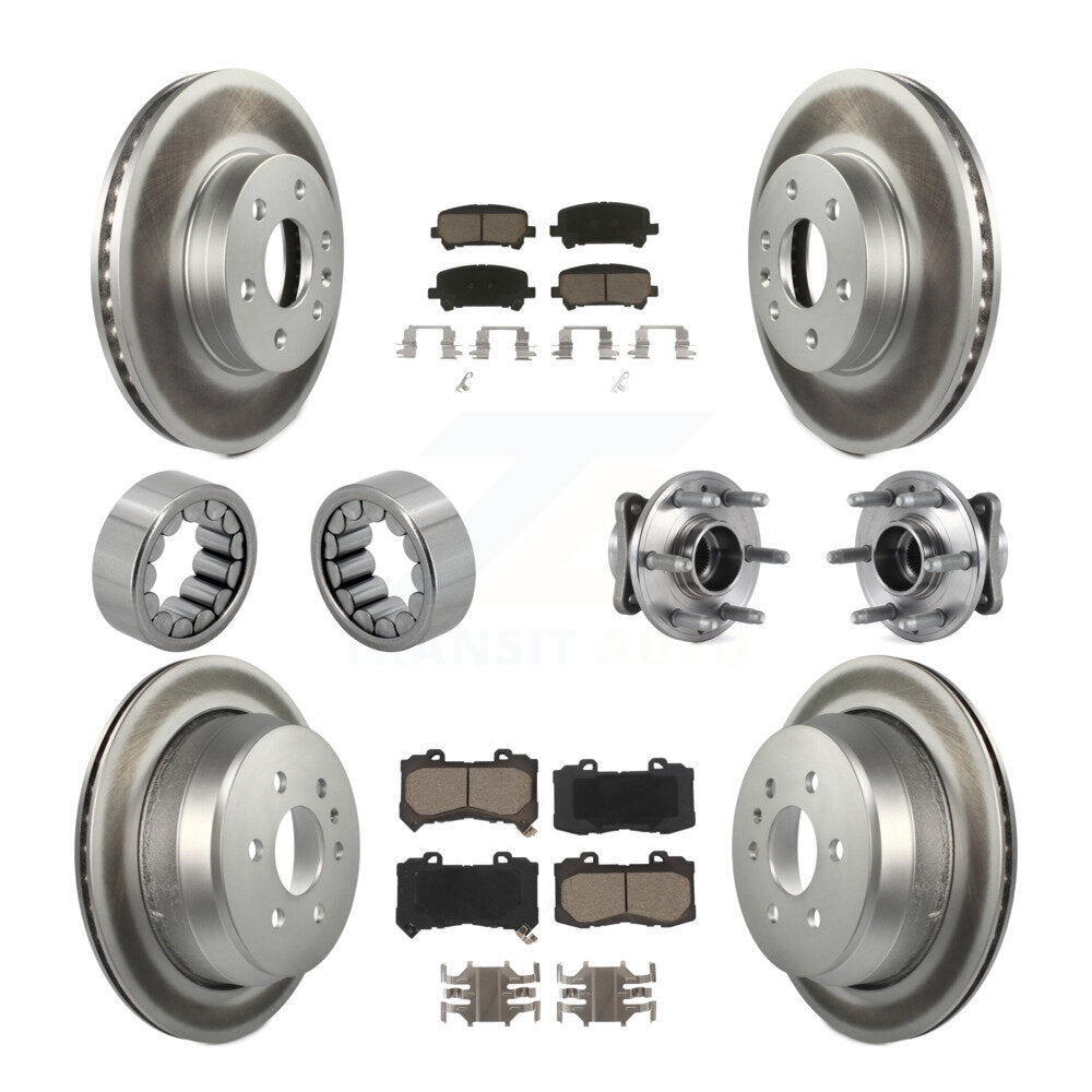 Hub Bearing Coated Brake Rotor Pads Shoe Front Rear Kit (10Pc) For Chevrolet GMC