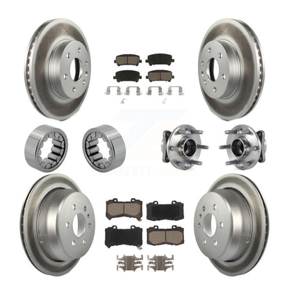 Hub Bearing Coated Brake Rotor Pads Shoe Front Rear Kit (10Pc) For Chevrolet GMC