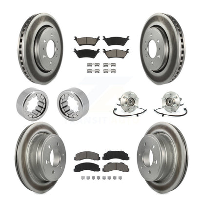 Hub Bearing Coated Brake Rotor Pad Shoe Front Rear Kit (10Pc) For Ford F-150 4WD