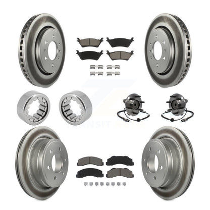 Hub Bearing Coated Brake Rotor Pad Shoe Front Rear Kit (10Pc) For Ford F-150 RWD