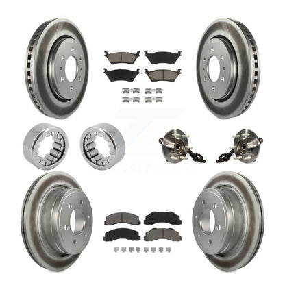 Hub Bearing Coated Brake Rotor And Pad Shoe Front Rear Kit (10Pc) For Ford F-150