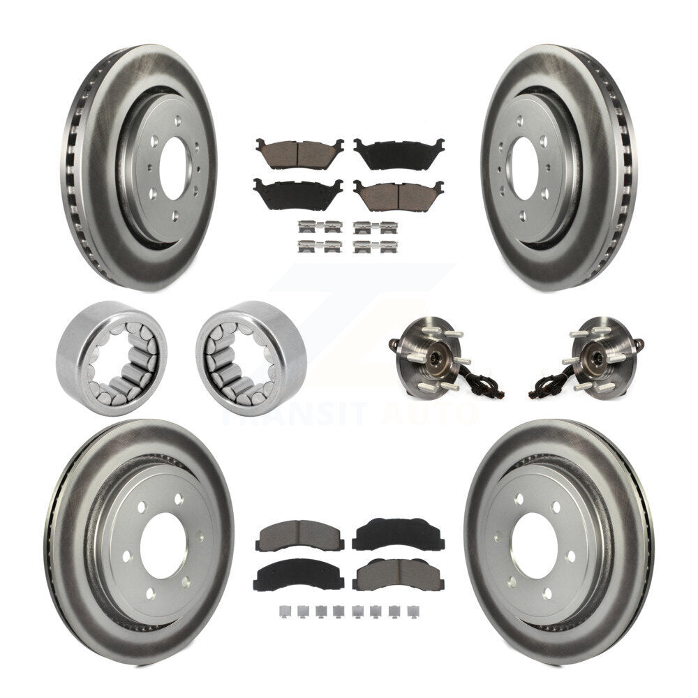 Hub Bearing Coated Brake Rotor And Pad Shoe Front Rear Kit (10Pc) For Ford F-150