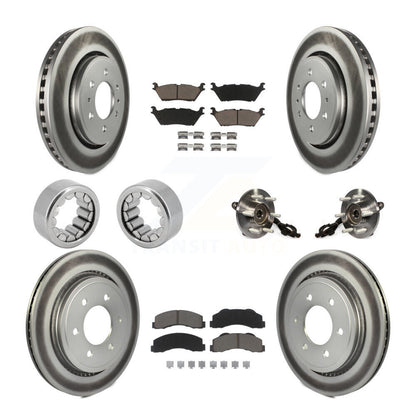 Hub Bearing Coated Brake Rotor And Pad Shoe Front Rear Kit (10Pc) For Ford F-150