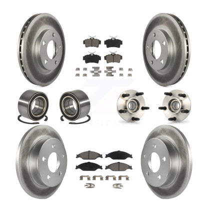 Hub Bearing Coated Brake Rotor & Pad Shoe Front Rear Kit (10Pc) For Ford Mustang
