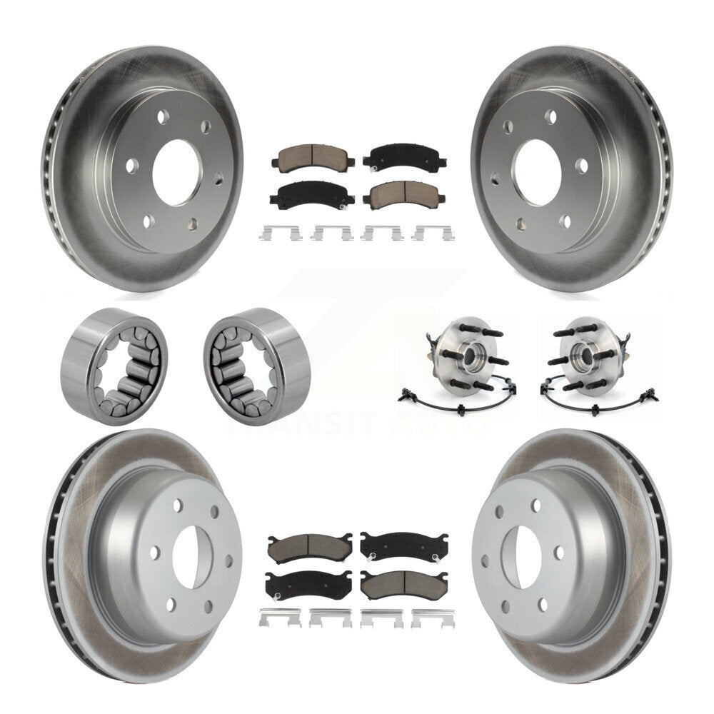 Hub Bearing Coated Brake Rotor Pad Shoe Front Rear Kit (10Pc) For Chevrolet 1500