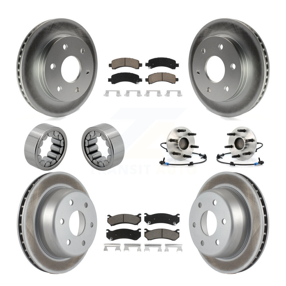 Hub Bearing Coated Brake Rotor Pad Shoe Front Rear Kit (10Pc) For Chevrolet 1500