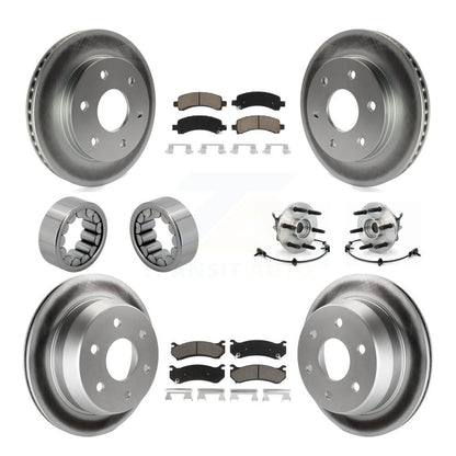 Hub Bearings Coated Disc Brake Rotors And Ceramic Pads Shoes Front Rear Kit For