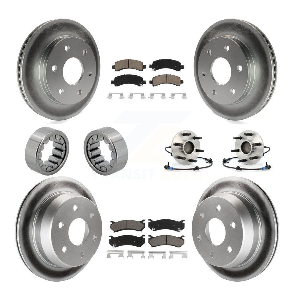 Hub Bearings Coated Disc Brake Rotors And Ceramic Pads Shoes Front Rear Kit For