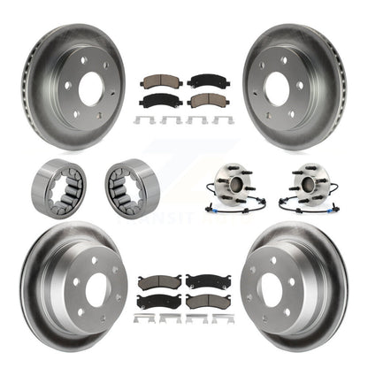 Hub Bearings Coated Disc Brake Rotors And Ceramic Pads Shoes Front Rear Kit For
