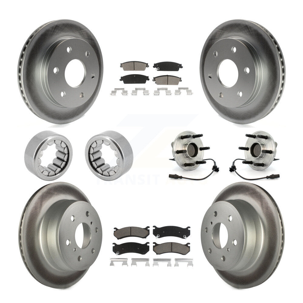 Hub Bearings Coated Disc Brake Rotors And Ceramic Pads Shoes Front Rear Kit For