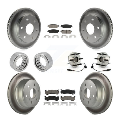 Hub Bearings Coated Disc Brake Rotors And Ceramic Pads Shoes Front Rear Kit For