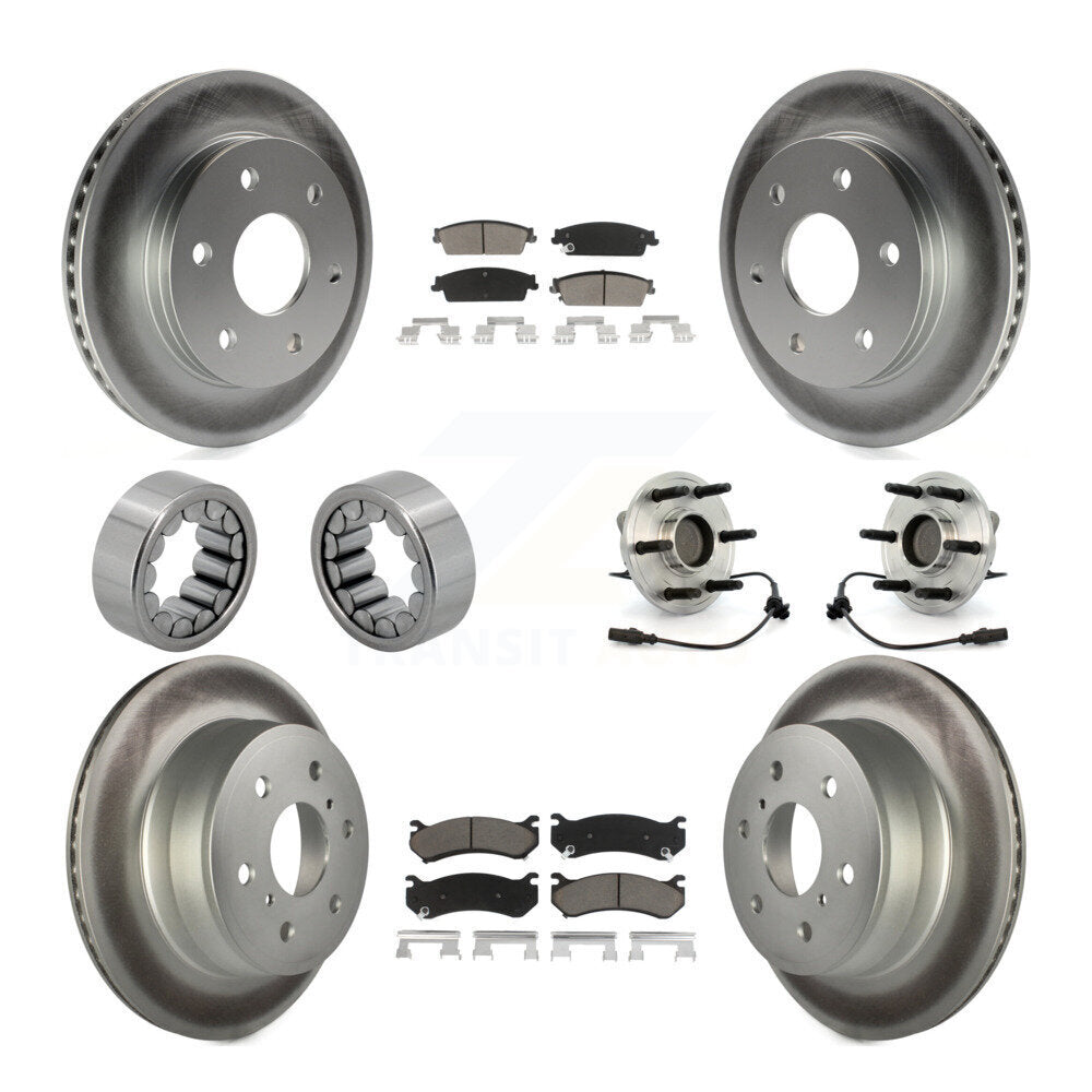 Hub Bearings Coated Disc Brake Rotors And Ceramic Pads Shoes Front Rear Kit For