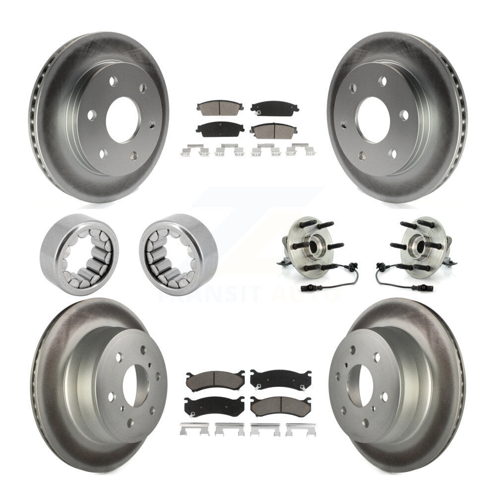 Hub Bearings Coated Disc Brake Rotors And Ceramic Pads Shoes Front Rear Kit For