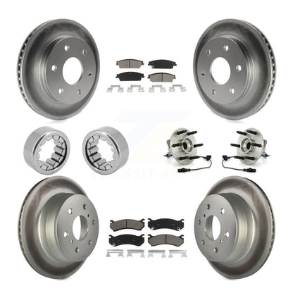 Hub Bearings Coated Disc Brake Rotors And Ceramic Pads Shoes Front Rear Kit For