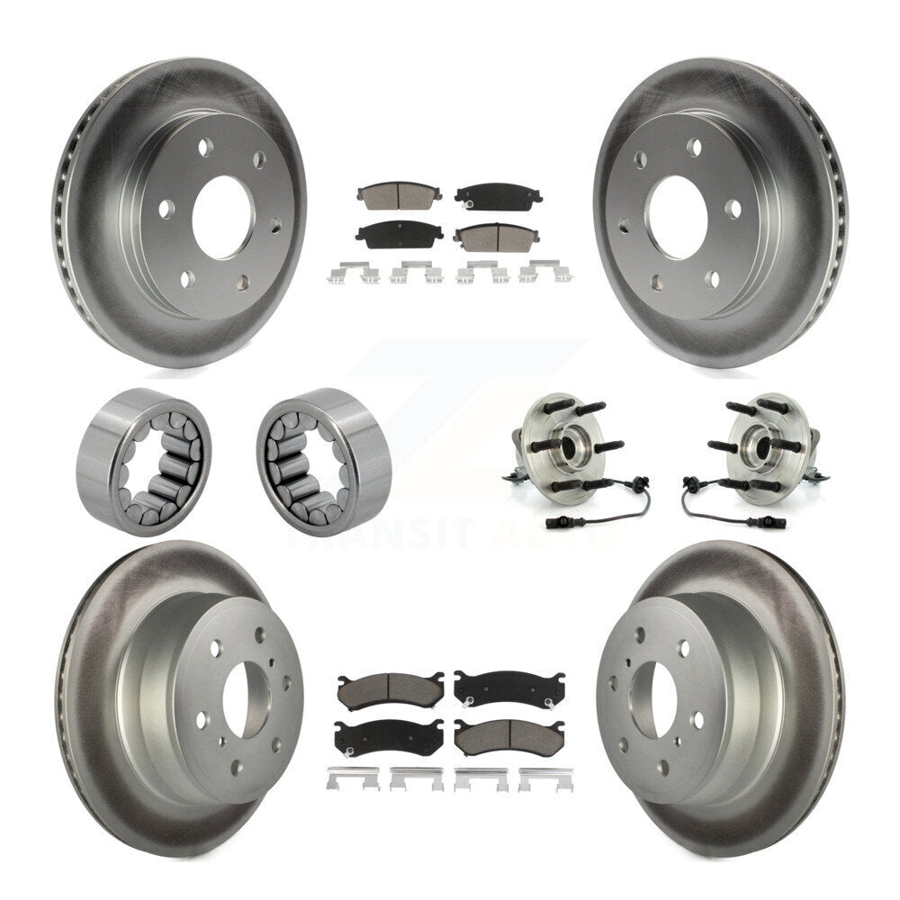 Hub Bearings Coated Disc Brake Rotors And Ceramic Pads Shoes Front Rear Kit For