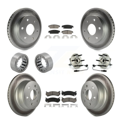 Hub Bearings Coated Disc Brake Rotors And Ceramic Pads Shoes Front Rear Kit For