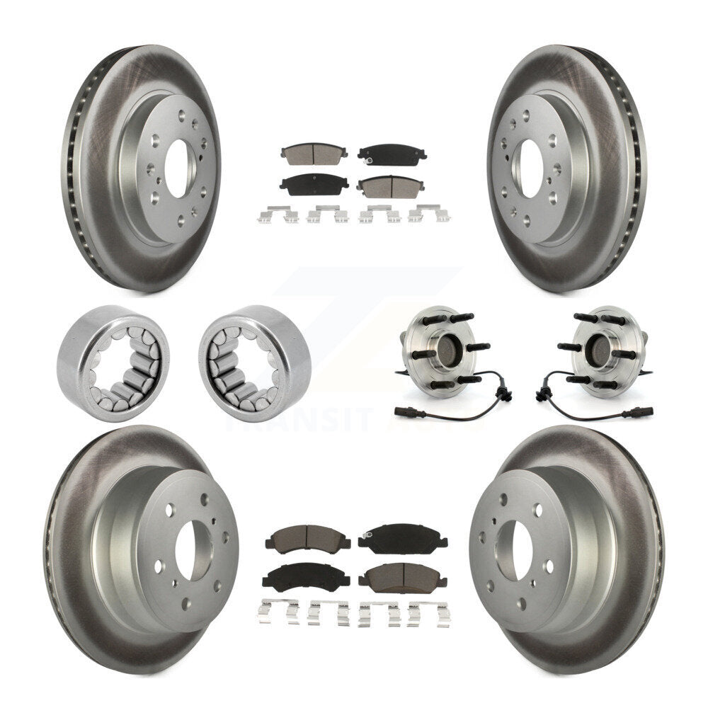 Hub Bearing Coated Brake Rotor Pad Shoe Front Rear Kit (10Pc) For Chevrolet 1500