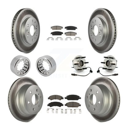 Hub Bearing Coated Brake Rotor Pad Shoe Front Rear Kit (10Pc) For Chevrolet 1500