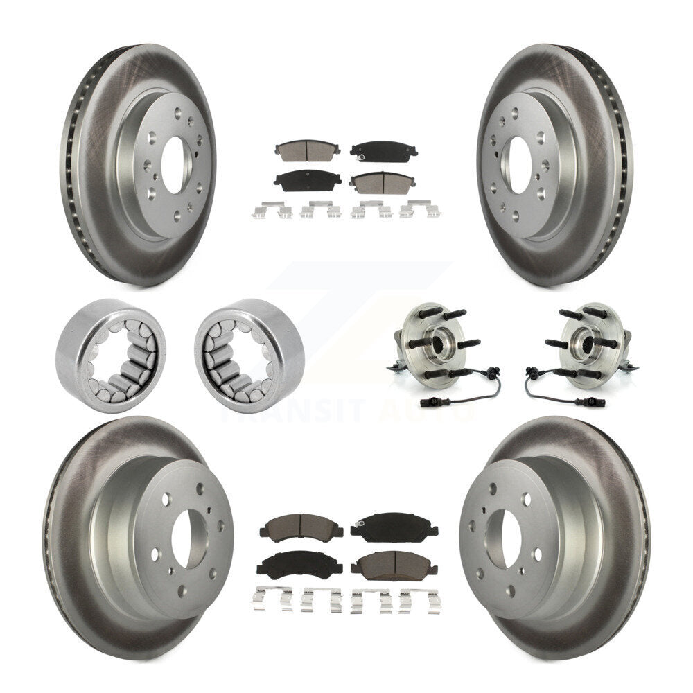 Hub Bearing Coated Brake Rotor Pad Shoe Front Rear Kit (10Pc) For Chevrolet 1500
