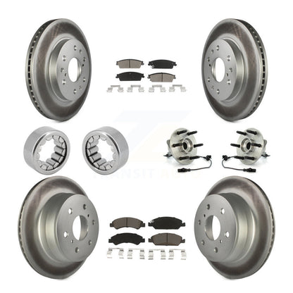 Hub Bearing Coated Brake Rotor Pad Shoe Front Rear Kit (10Pc) For Chevrolet 1500