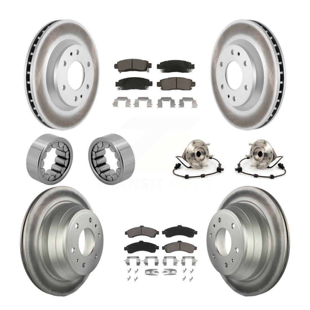 Hub Bearing Coat Brake Rotor Pads Shoe Front Rear Kit (10Pc) For GMC Envoy Buick