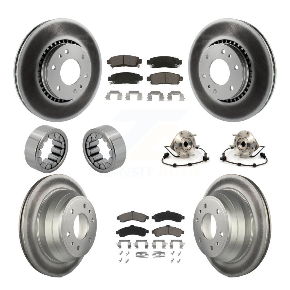 Hub Bearing Coat Brake Rotor Pad Shoe Front Rear Kit (10Pc) For Chevrolet GMC XL