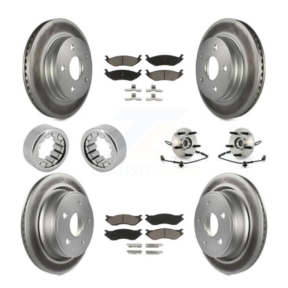 Hub Bearing Coated Brake Rotor Pad Shoe Front Rear Kit (10Pc) For Dodge Ram 1500