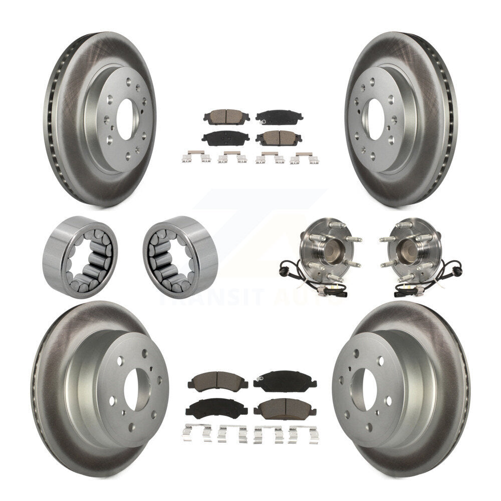 Hub Bearing Coat Brake Rotor Pads Shoe Front Rear Kit (10Pc) For GMC Sierra 1500