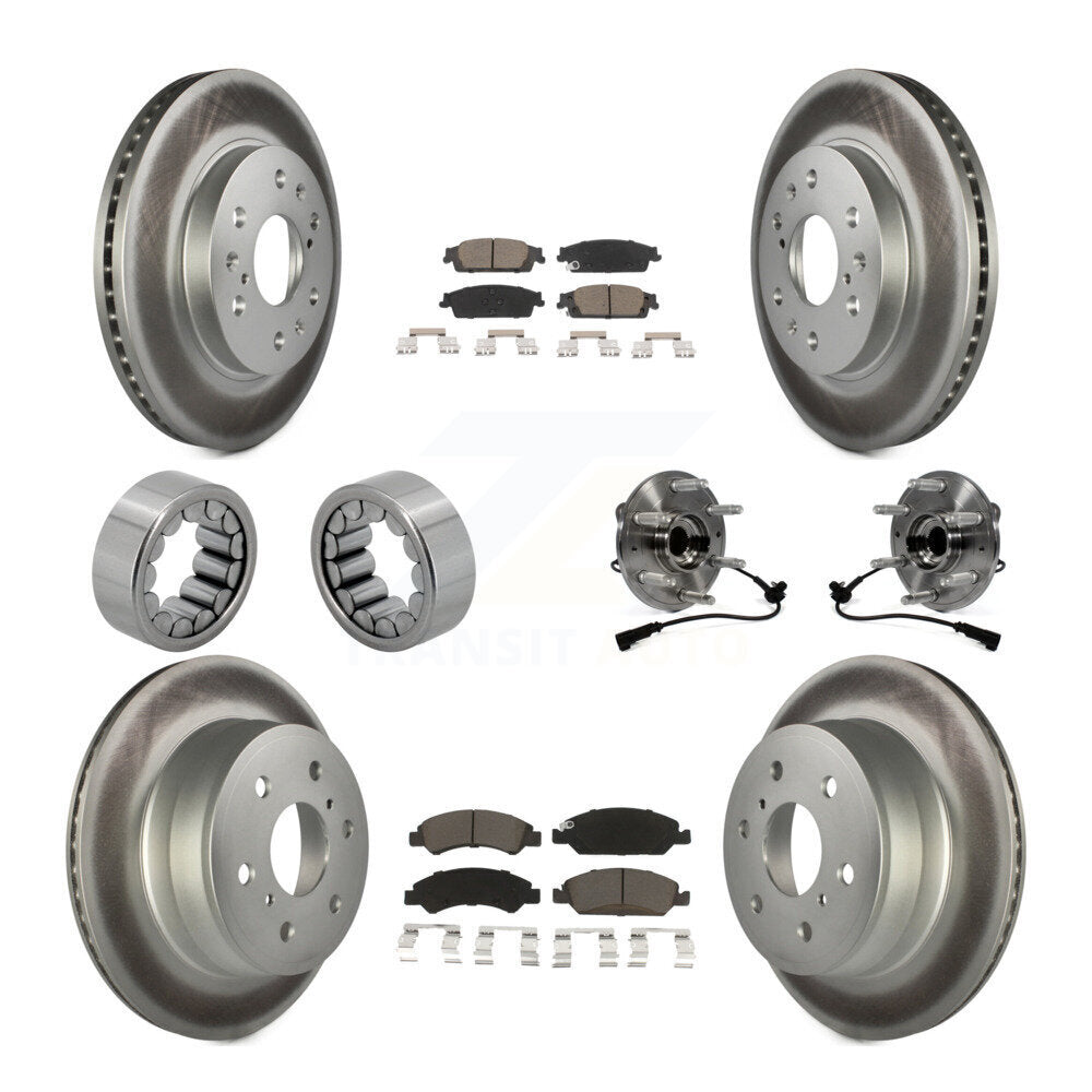 Hub Bearing Coat Brake Rotor Pads Shoe Front Rear Kit (10Pc) For GMC Sierra 1500