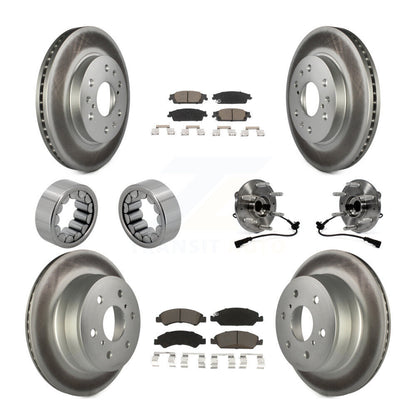 Hub Bearing Coat Brake Rotor Pads Shoe Front Rear Kit (10Pc) For GMC Sierra 1500