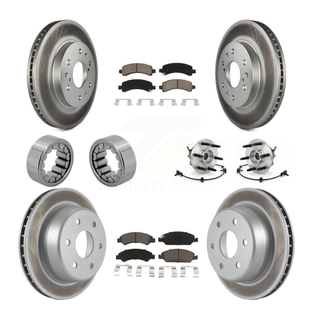 Hub Bearing Coated Brake Rotor Pad Shoe Front Rear Kit (10Pc) For Chevrolet 1500