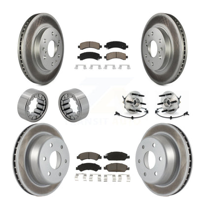 Hub Bearing Coated Brake Rotor Pad Shoe Front Rear Kit (10Pc) For Chevrolet 1500