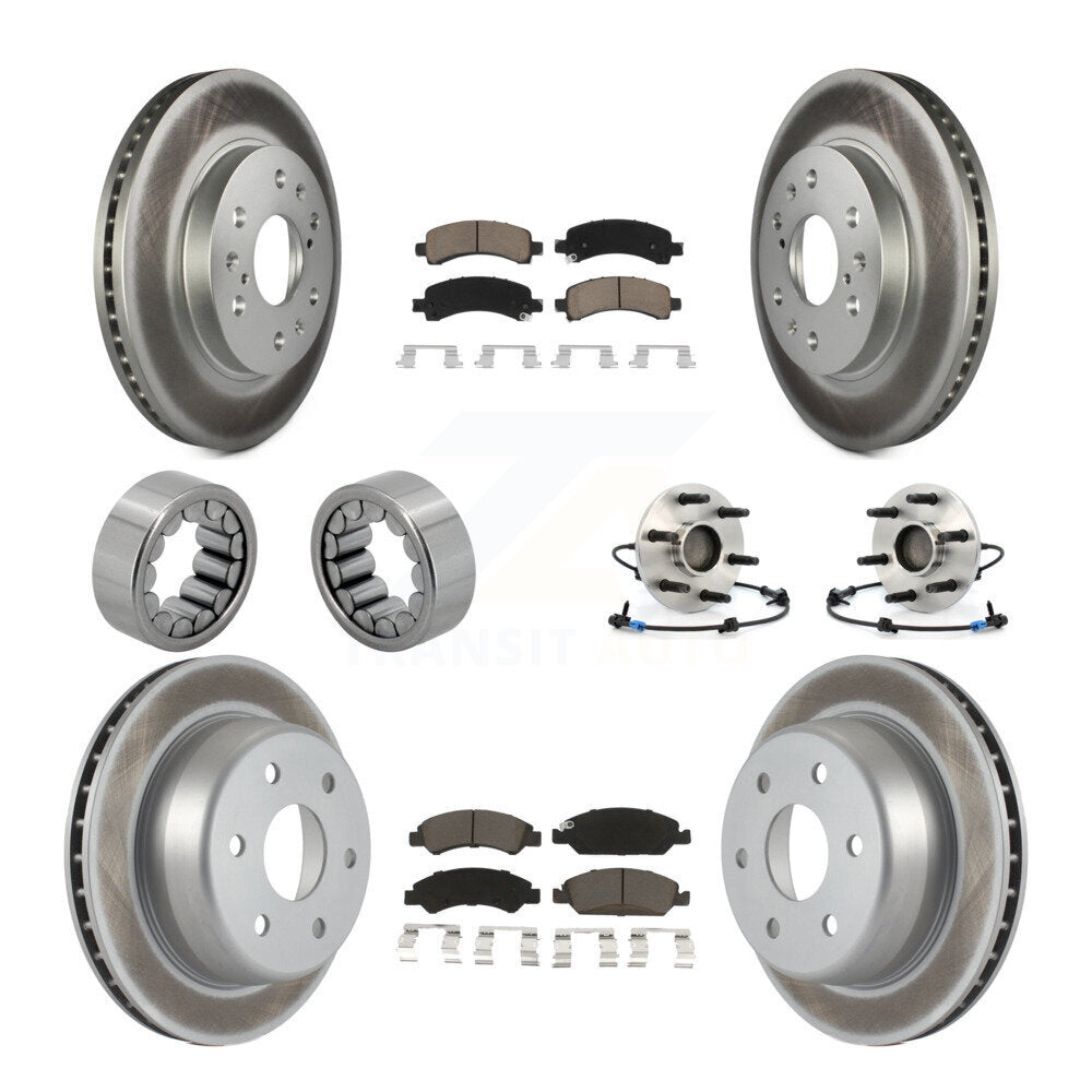 Hub Bearing Coated Brake Rotor Pad Shoe Front Rear Kit (10Pc) For Chevrolet 1500