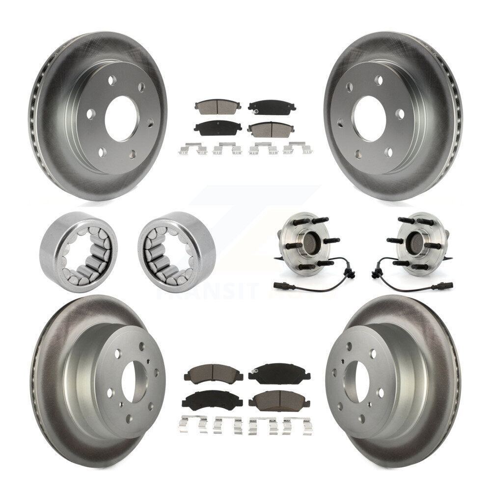 Hub Bearing Coat Brake Rotor Pads Shoe Front Rear Kit (10Pc) For GMC Sierra 1500