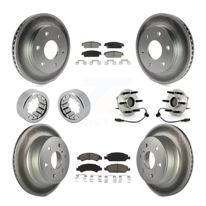 Hub Bearing Coat Brake Rotor Pads Shoe Front Rear Kit (10Pc) For GMC Sierra 1500