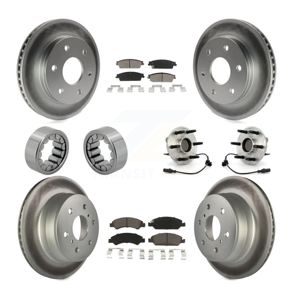 Hub Bearing Coat Brake Rotor Pads Shoe Front Rear Kit (10Pc) For GMC Sierra 1500