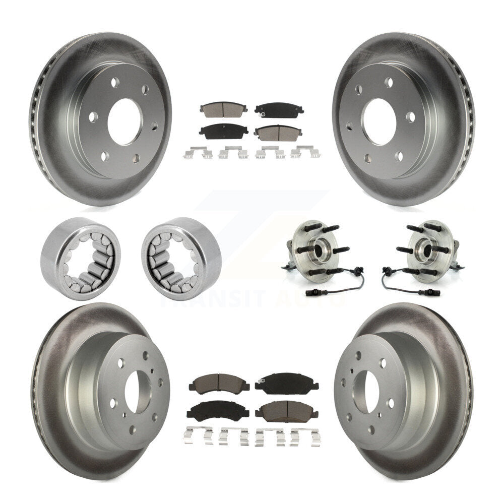 Hub Bearing Coat Brake Rotor Pads Shoe Front Rear Kit (10Pc) For GMC Sierra 1500