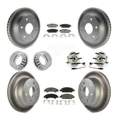 Hub Bearing Coat Brake Rotor Pads Shoe Front Rear Kit (10Pc) For GMC Sierra 1500