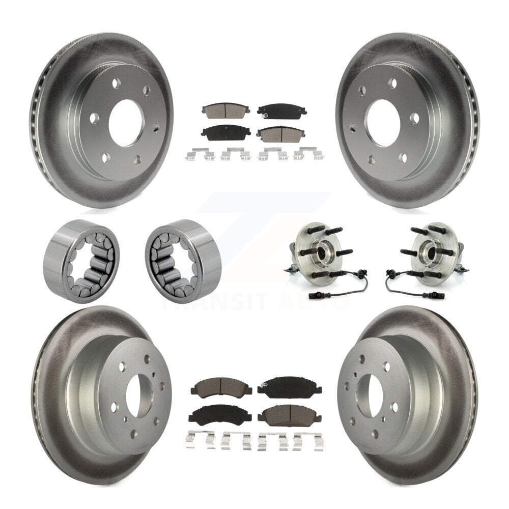 Hub Bearing Coat Brake Rotor Pads Shoe Front Rear Kit (10Pc) For GMC Sierra 1500