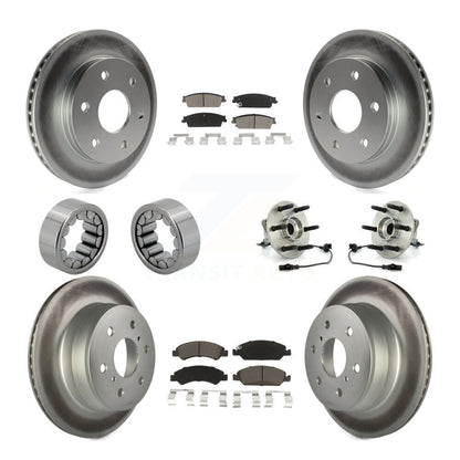 Hub Bearing Coat Brake Rotor Pads Shoe Front Rear Kit (10Pc) For GMC Sierra 1500