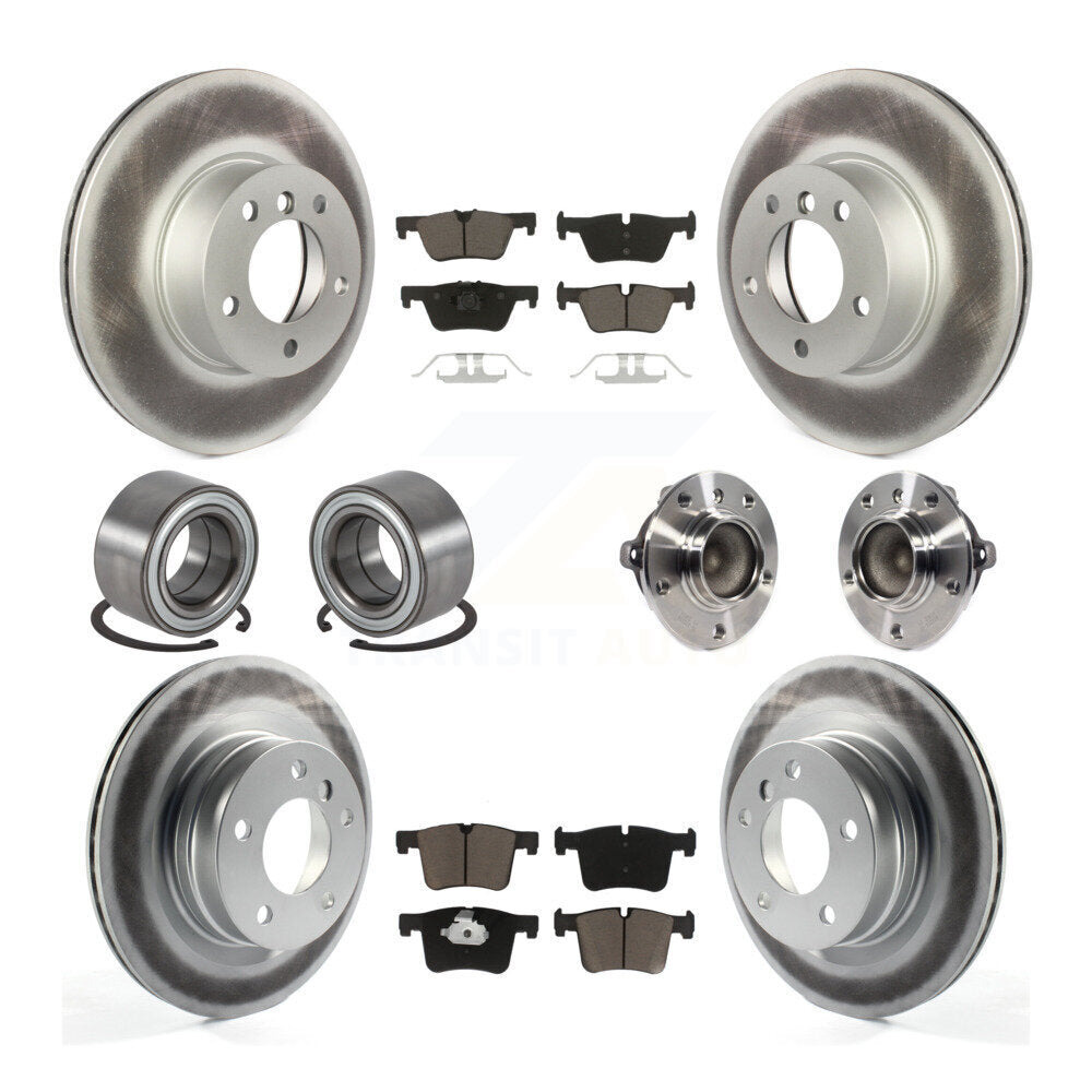 Hub Bearing Coated Brake Rotor Pads Shoe Front Rear Kit (10Pc) For BMW 320i 328d