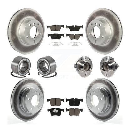 Hub Bearing Coated Brake Rotor Pads Shoe Front Rear Kit (10Pc) For BMW 320i 328d