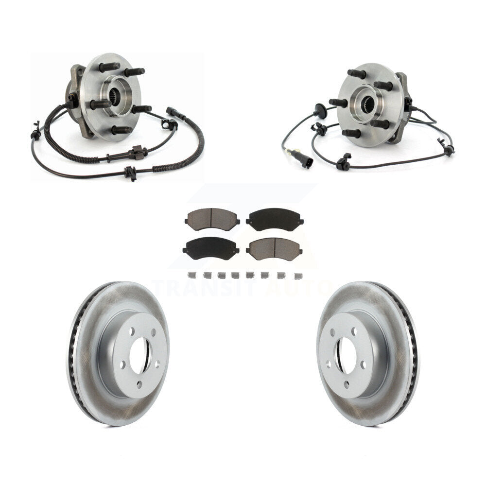 Hub Bearing Assembly Coated Disc Brake Rotor And Pads Front Kit For Jeep Liberty