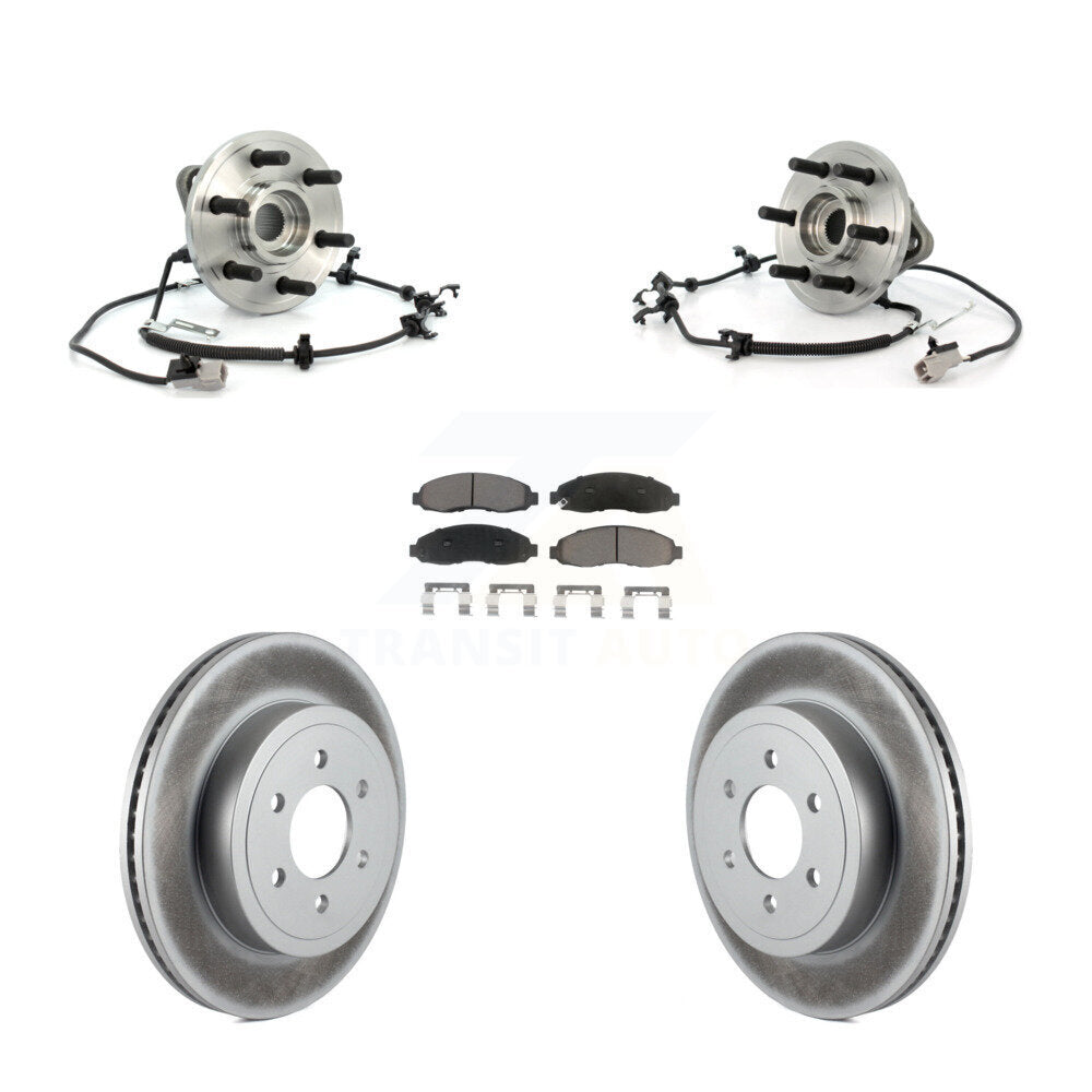 Hub Bearing Coat Brake Rotor Pad Front Kit For Dodge Dakota 4WD with 4-Wheel ABS