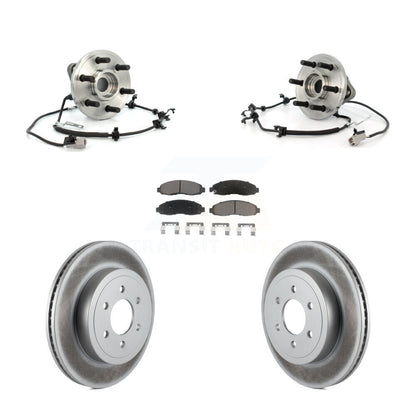 Hub Bearing Coat Brake Rotor Pad Front Kit For Dodge Dakota 4WD with 4-Wheel ABS