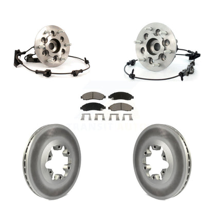 Hub Bearing Coated Brake Rotor & Pad Front Kit For Chevrolet Colorado GMC Canyon